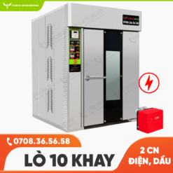 Lò Nướng Bánh Mì Xoay 10 Khay Điện Dầu FOENIX ECO 2 Lò nướng công nghiệp xoay điện dầu 10 khay Foenix Eco