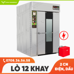 Lò xoay điện dầu 12 khay Foenix Eco