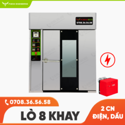 Lò nướng bánh mì xoay điện dầu 8 khay Foenix Eco