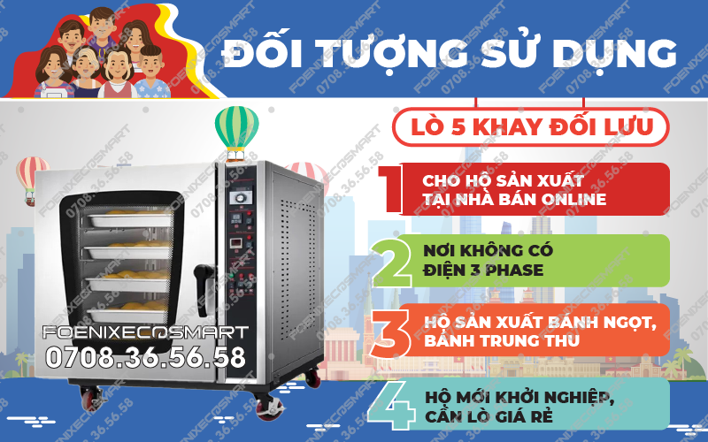 Lò Nướng Bánh Mì Đối Lưu 5 Khay FOENIX ECO 3 Đối tượn sử dụng Lò Nướng Bánh Mì Đối Lưu 5 Khay FOENIX ECO