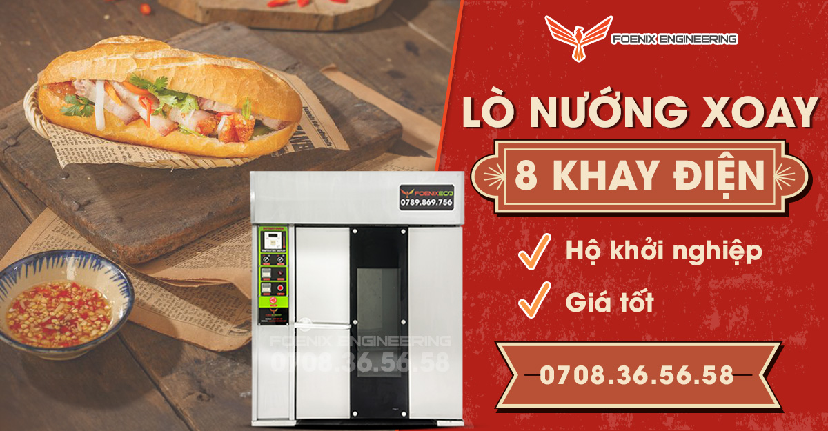 Lo nuong xoay 8 khay dien foenix eco1
