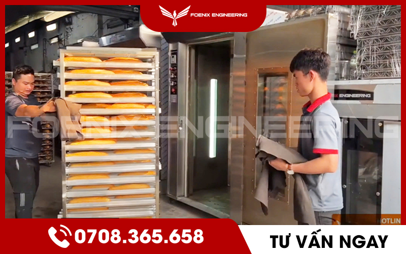 Năng suất vượt trội, đáp ứng nhu cầu sản xuất bánh mì số lượng lớn lò nướng bánh mì xoay lớn nhất việt nam