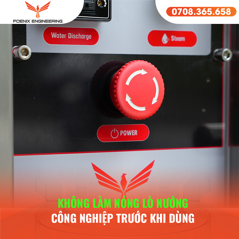 Không làm nóng lò nướng điện công nghiệp trước khi dùng