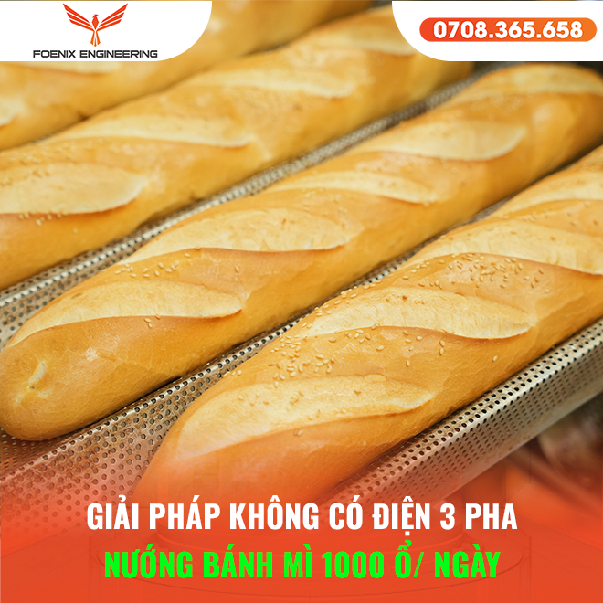 Giải pháp cho tiệm bánh mì sản xuất 1000–1500 ổ/ngày khi không có điện 3 pha 2 Bài toán khó: Sản xuất lò bánh mì lớn nhưng thiếu điện 3 phase