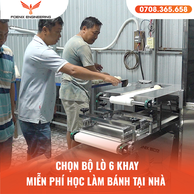 Khách Quảng Nam ‘Xuống Tiền’ Bộ Dây Chuyền Lò Xoay 6 Khay Foenix – Câu Chuyện Đằng Sau 41 Tặng khóa học làm bánh miễn phí khi mua bộ lò