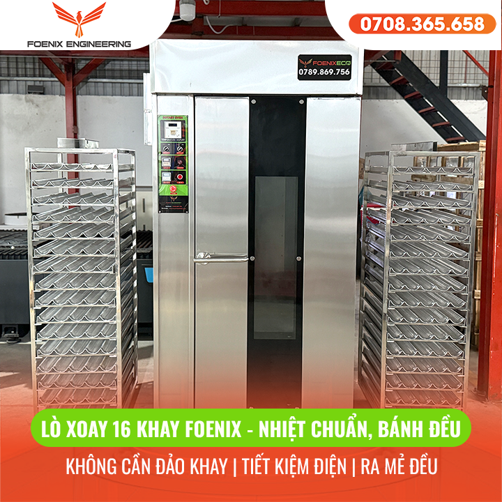 Anh Chủ Bình Phước "Đau Đầu" Vì Lò Mất Nhiệt, Nâng Cấp Lò Xoay 16 Khay Foenix 41 Nâng cấp lò nướng bánh mì