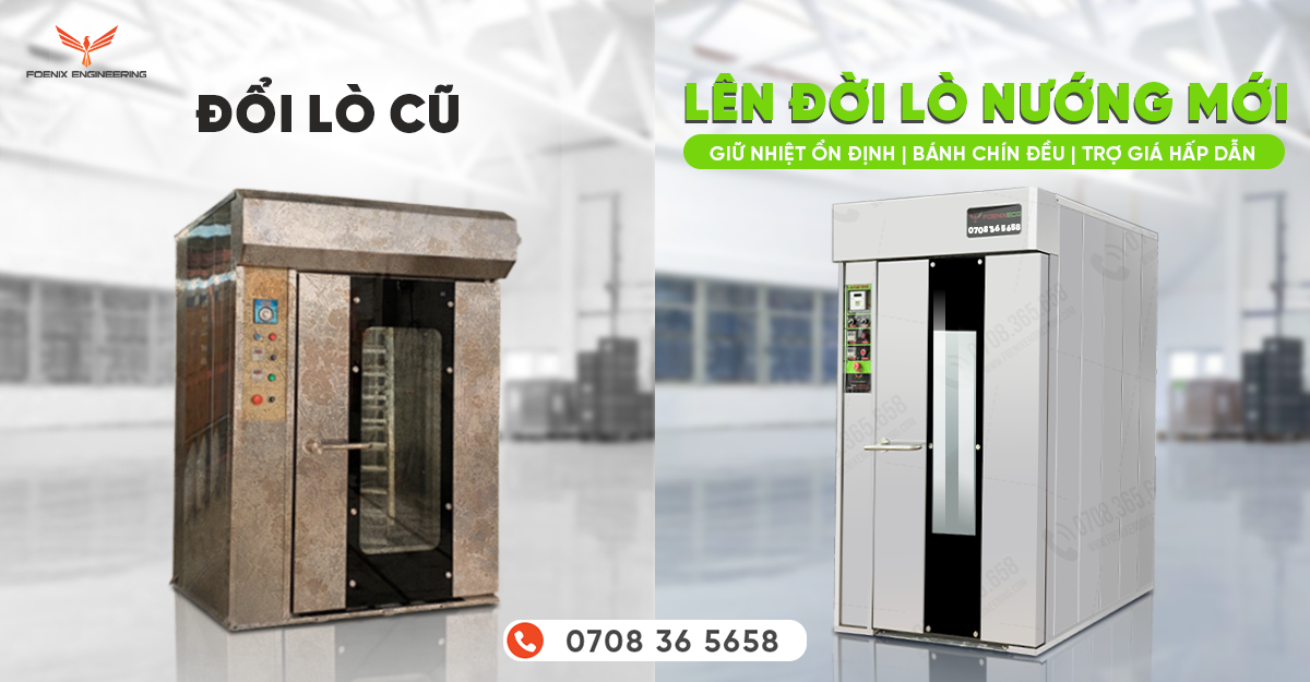 Lò cũ mất nhiệt, anh chủ Bình Phước lên đời lò nướng xoay 16 khay