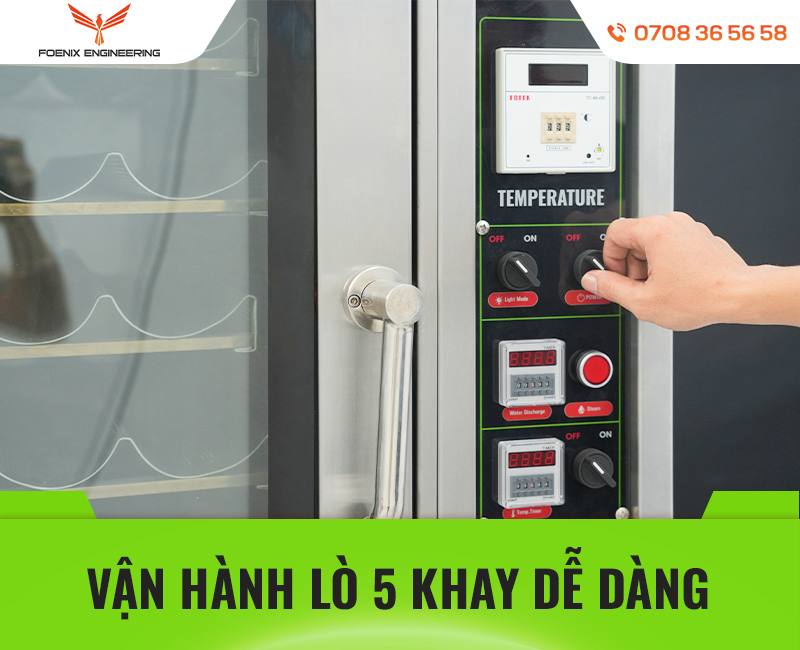 Lò đối lưu 5 khay dễ sử dụng