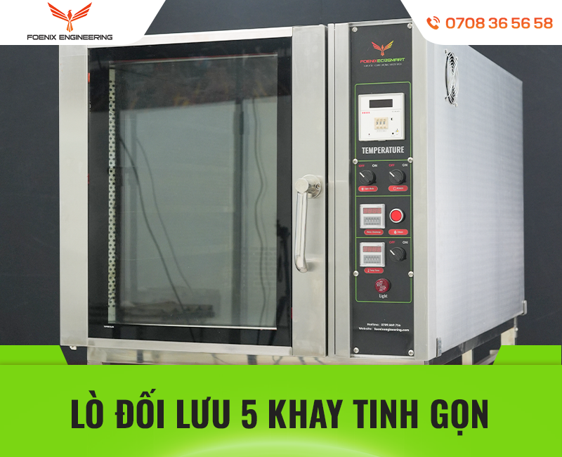 Lò nướng đối lưu 5 khay tối ưu không gian