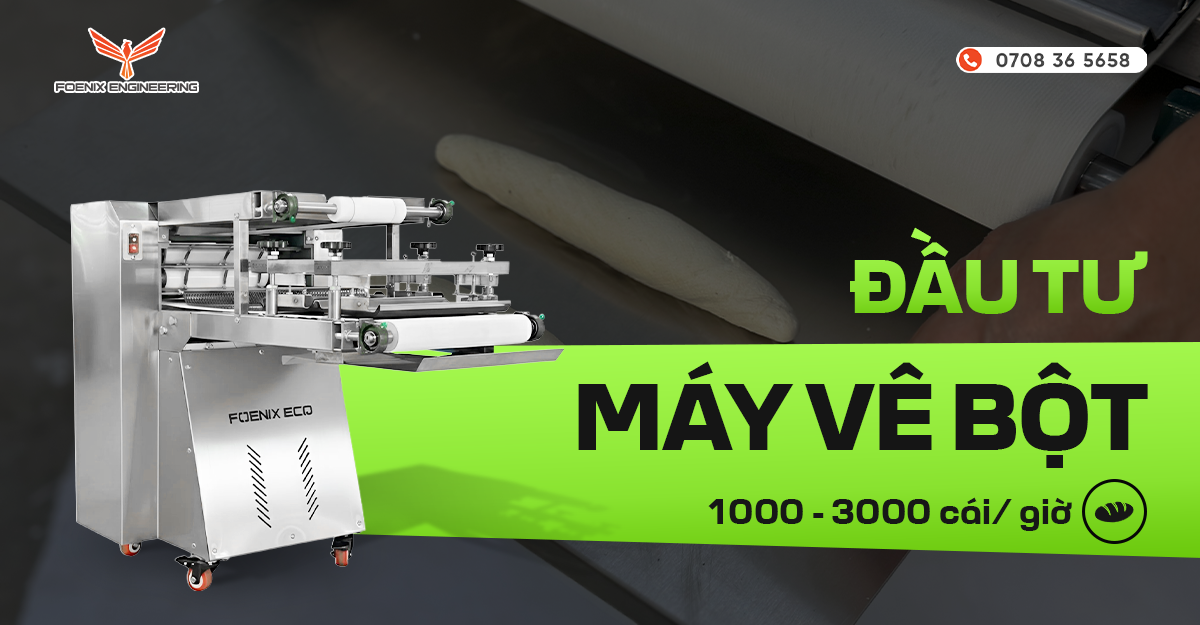 Tiệm bánh mì đầu tư máy vê bột